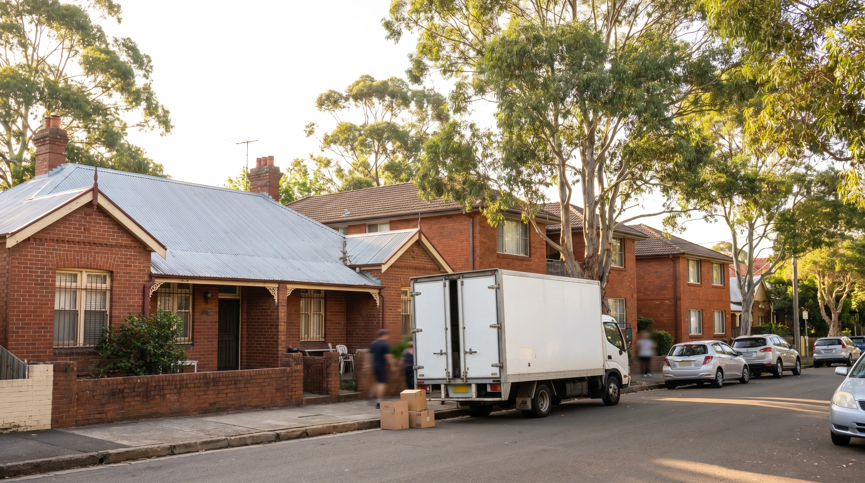 A removal truck on a street in North Parramatta, Parramatta